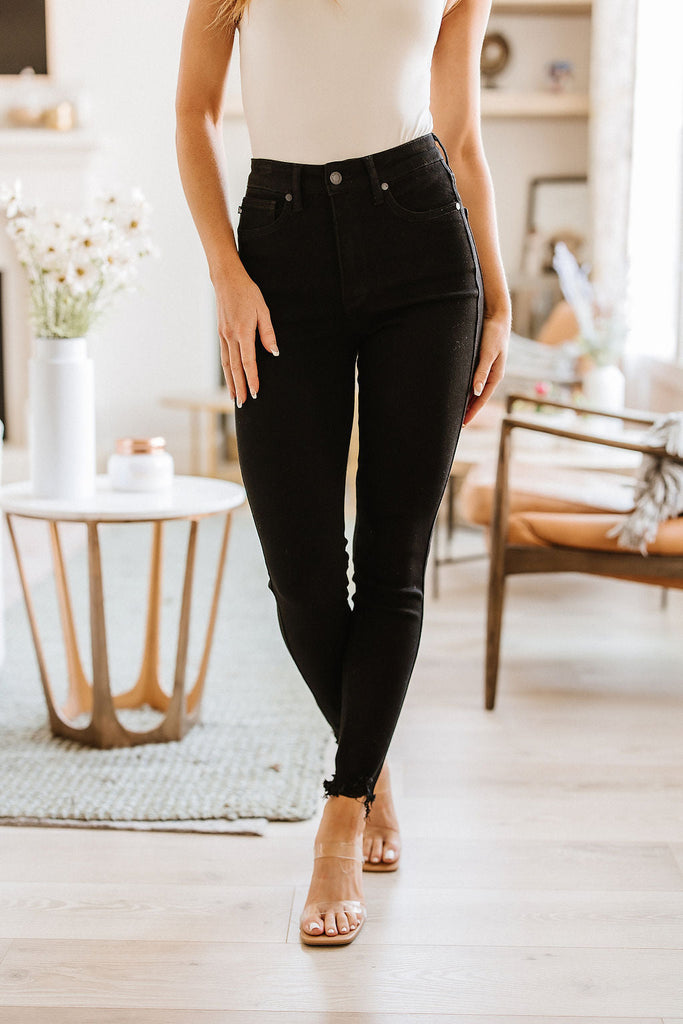 Ebony High Rise Tummy Control Skinny Jeans-Womens-Timber Brooke Boutique, Online Women's Fashion Boutique in Amarillo, Texas