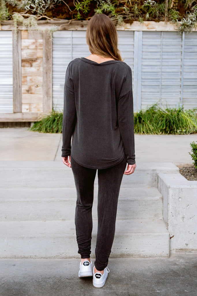 Essential Lounge Top In Black Lava-Womens-Timber Brooke Boutique, Online Women's Fashion Boutique in Amarillo, Texas