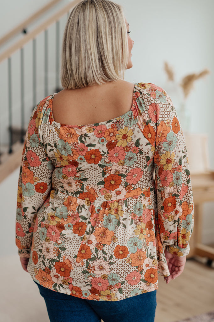 Fall For Florals Babydoll Top-Womens-Timber Brooke Boutique, Online Women's Fashion Boutique in Amarillo, Texas