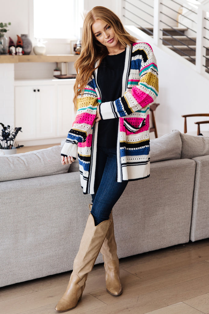 Felt Cute Striped Cardigan-Womens-Timber Brooke Boutique, Online Women's Fashion Boutique in Amarillo, Texas