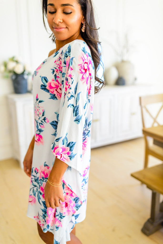 Forever Smitten Floral One Shoulder Dress-Dresses-Timber Brooke Boutique, Online Women's Fashion Boutique in Amarillo, Texas
