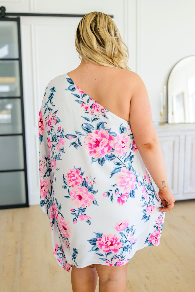 Forever Smitten Floral One Shoulder Dress-Dresses-Timber Brooke Boutique, Online Women's Fashion Boutique in Amarillo, Texas