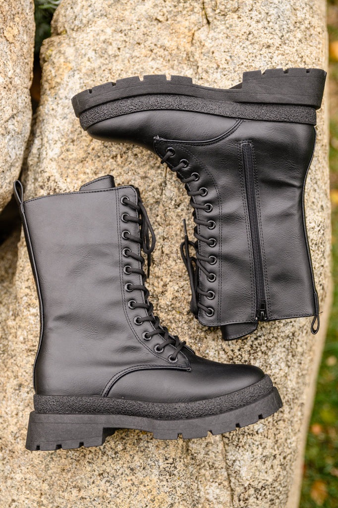 Fresh Feels Combat Boots In Black-Womens-Timber Brooke Boutique, Online Women's Fashion Boutique in Amarillo, Texas
