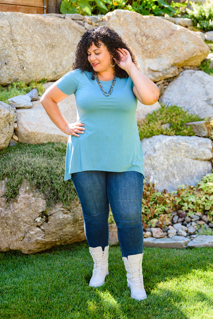 Fresh Feels Top In Teal-Womens-Timber Brooke Boutique, Online Women's Fashion Boutique in Amarillo, Texas