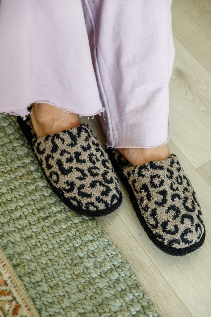 Fuzziest Feet Animal Print Slippers In Mocha-Womens-Timber Brooke Boutique, Online Women's Fashion Boutique in Amarillo, Texas