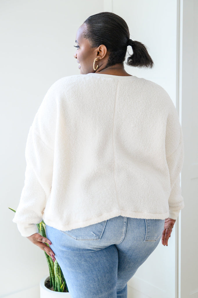 Fuzzy Cuddles Sweater in Off White-140 Sweaters-Timber Brooke Boutique, Online Women's Fashion Boutique in Amarillo, Texas