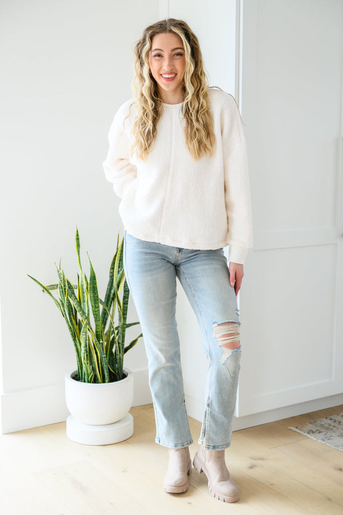 Fuzzy Cuddles Sweater in Off White-140 Sweaters-Timber Brooke Boutique, Online Women's Fashion Boutique in Amarillo, Texas