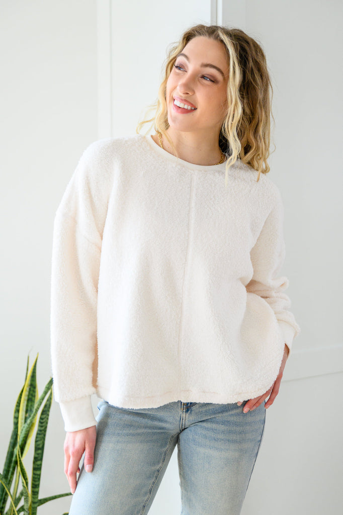 Fuzzy Cuddles Sweater in Off White-140 Sweaters-Timber Brooke Boutique, Online Women's Fashion Boutique in Amarillo, Texas