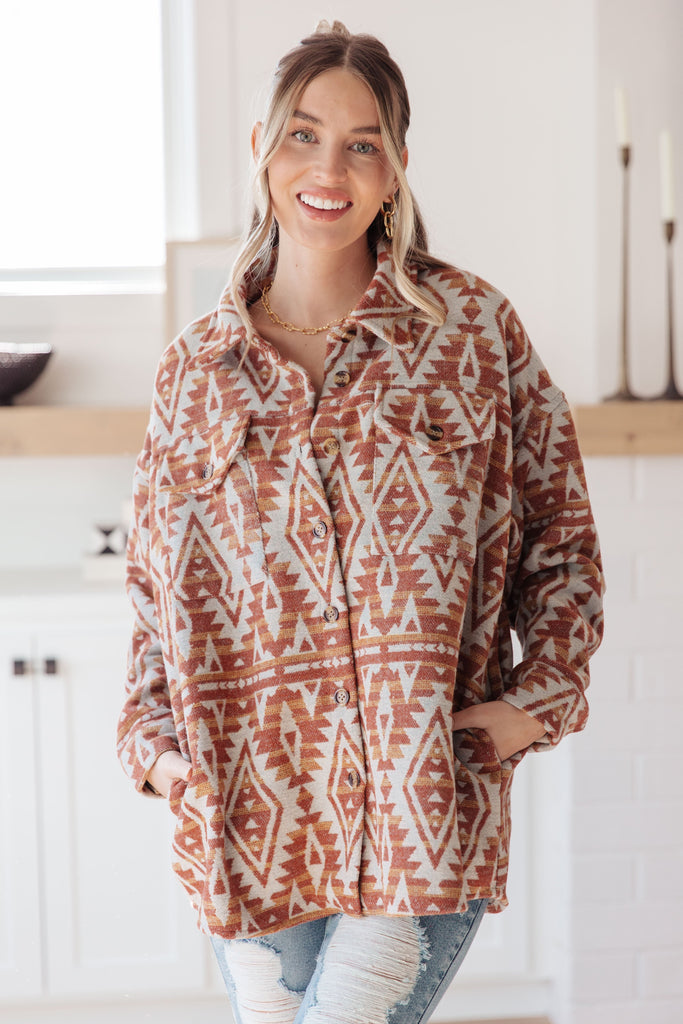 Gather Round Aztec Shacket-Womens-Timber Brooke Boutique, Online Women's Fashion Boutique in Amarillo, Texas