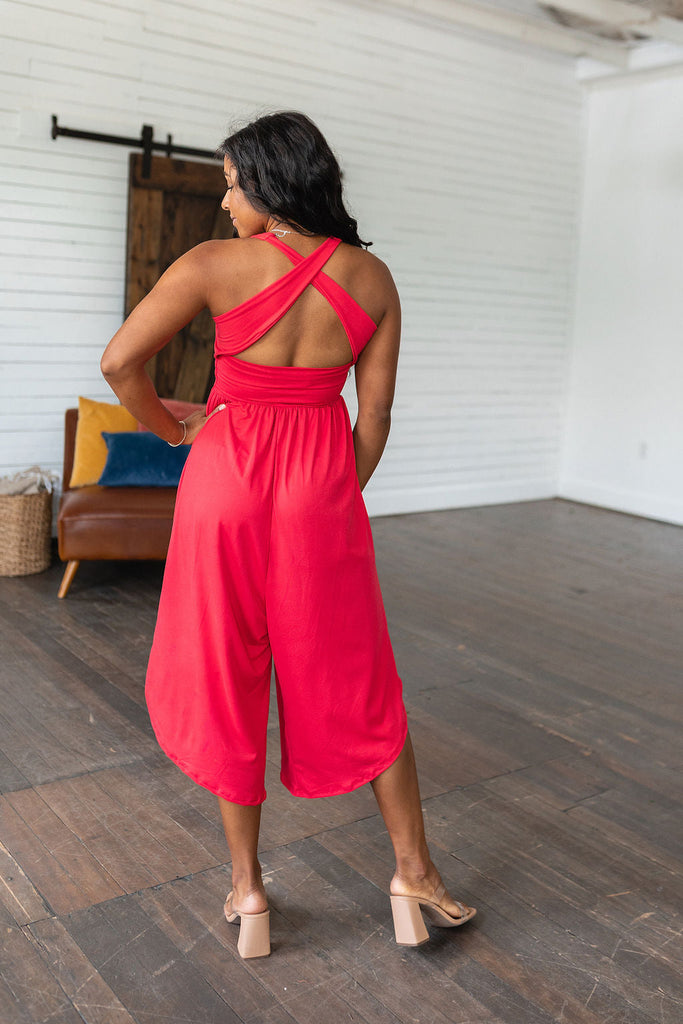 Good Idea Jumpsuit in Red-Womens-Timber Brooke Boutique, Online Women's Fashion Boutique in Amarillo, Texas