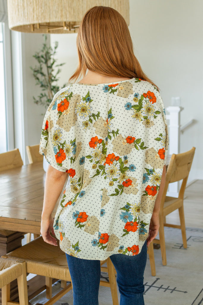 Good Morning Floral V-Neck Blouse-Womens-Timber Brooke Boutique, Online Women's Fashion Boutique in Amarillo, Texas