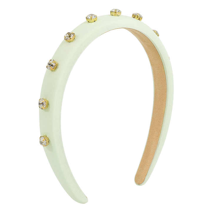 Key Lime Rhinestone Top Knot Silky Knit Headband-accessor-Timber Brooke Boutique, Online Women's Fashion Boutique in Amarillo, Texas