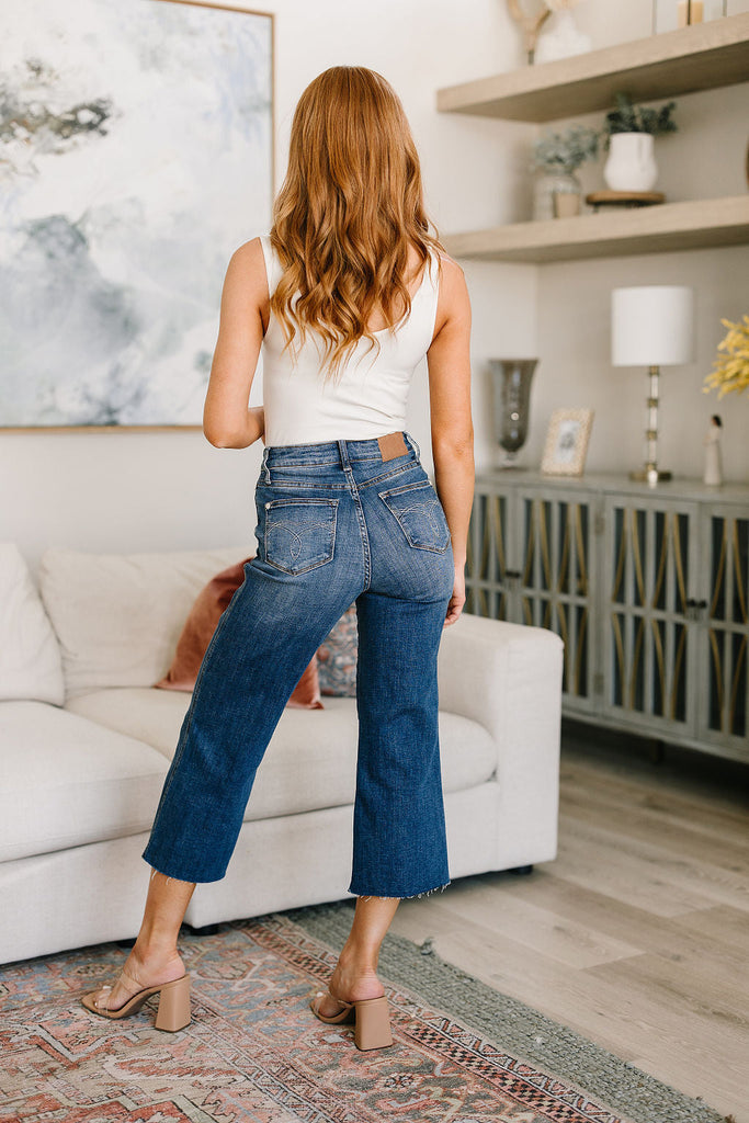 Hayes High Rise Wide Leg Crop Jeans-Womens-Timber Brooke Boutique, Online Women's Fashion Boutique in Amarillo, Texas