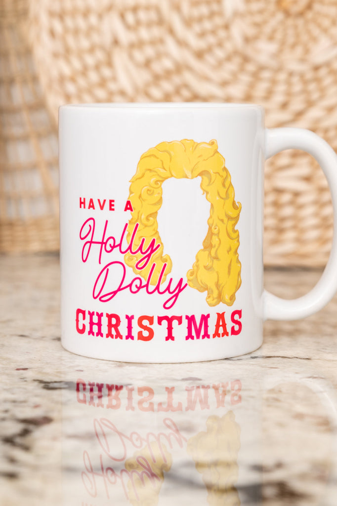 Holly Dolly Christmas Mug-Womens-Timber Brooke Boutique, Online Women's Fashion Boutique in Amarillo, Texas