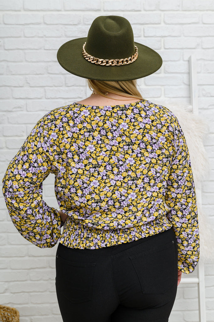 Honey Honey Floral Smocked Blouse in Black-Womens-Timber Brooke Boutique, Online Women's Fashion Boutique in Amarillo, Texas