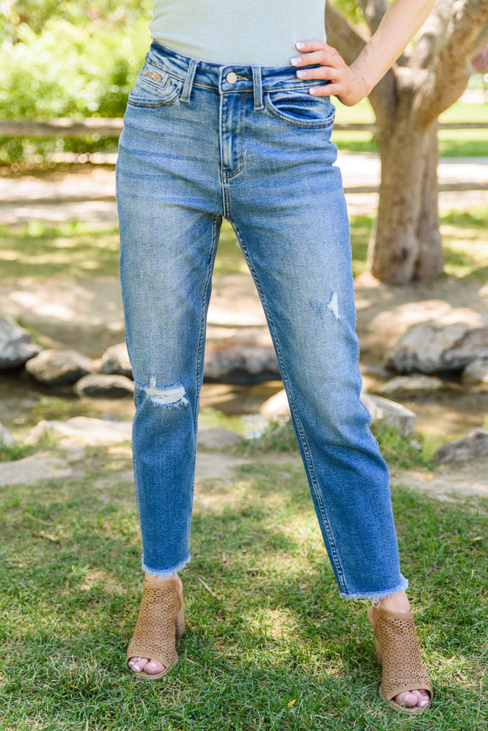 Howdy Embroidery Boyfriend Jeans-Womens-Timber Brooke Boutique, Online Women's Fashion Boutique in Amarillo, Texas