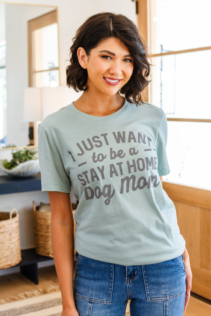 Stay At Home Dog Mom Graphic Tee-Womens-Timber Brooke Boutique, Online Women's Fashion Boutique in Amarillo, Texas