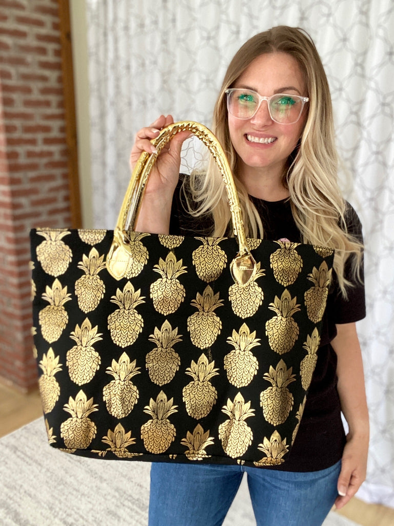 Pineapple Tote-Julia Rose-Timber Brooke Boutique, Online Women's Fashion Boutique in Amarillo, Texas