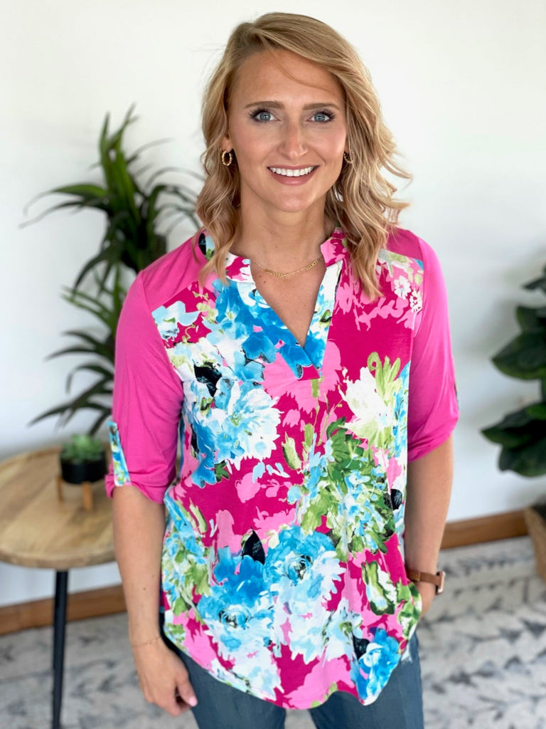 Wild About Floral Top-Honey Me-Timber Brooke Boutique, Online Women's Fashion Boutique in Amarillo, Texas