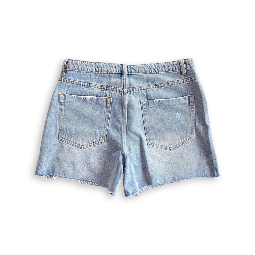 Not a Worry Denim Shorts-White Birch-Timber Brooke Boutique, Online Women's Fashion Boutique in Amarillo, Texas