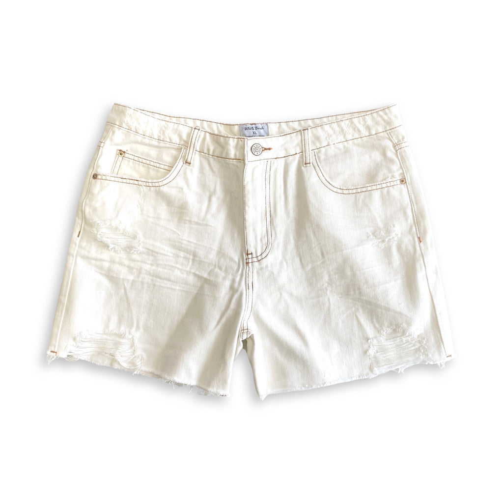 Heading to the Beach Denim Shorts-White Birch-Timber Brooke Boutique, Online Women's Fashion Boutique in Amarillo, Texas