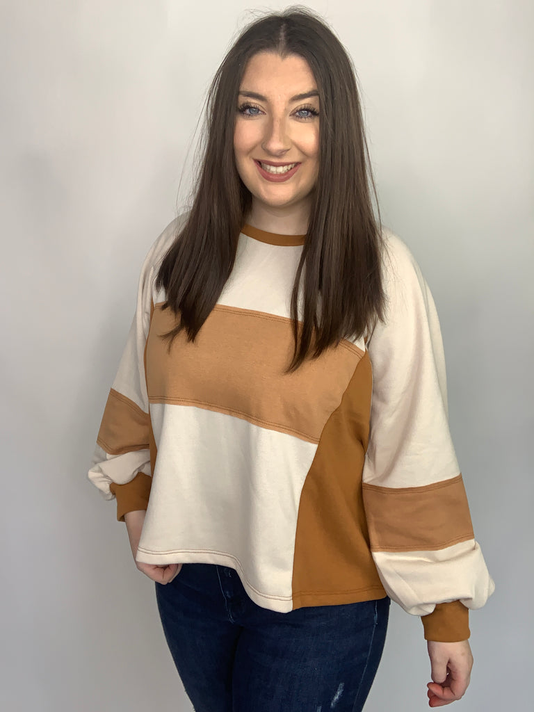 Status Quo Boxy Long Sleeve Top-140 Sweaters-Timber Brooke Boutique, Online Women's Fashion Boutique in Amarillo, Texas