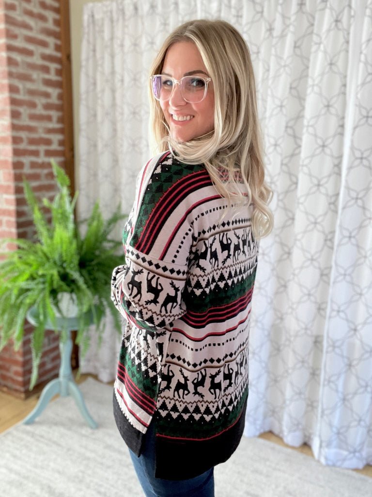 Reindeer on the Rooftop Sweater-Sew in Love-Timber Brooke Boutique, Online Women's Fashion Boutique in Amarillo, Texas