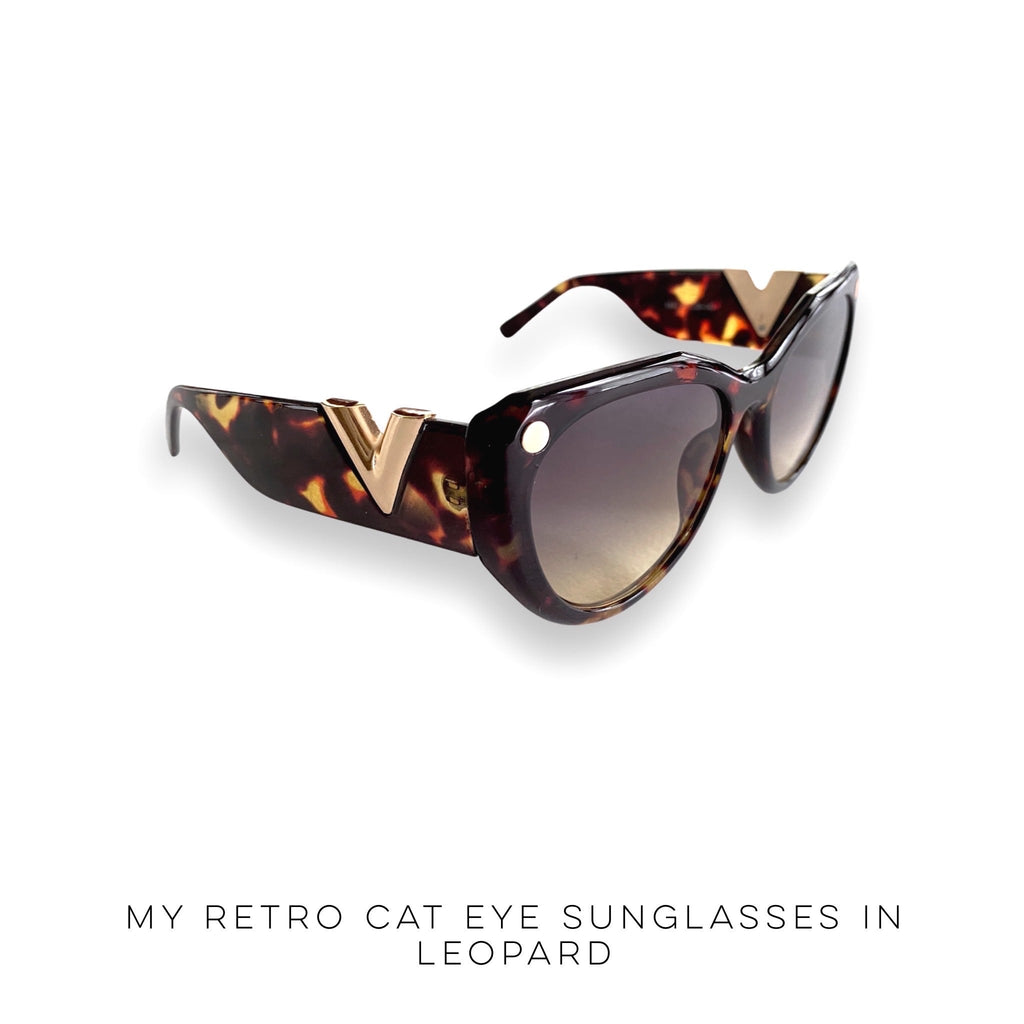 My Retro Cat Eye Sunglasses in Leopard-Timber Brooke Boutique, Online Women's Fashion Boutique in Amarillo, Texas