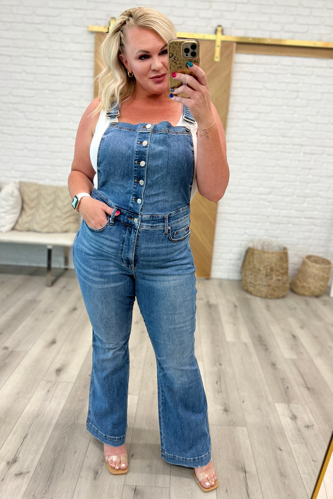 Izzy Control Top Retro Flare Overalls-Womens-Timber Brooke Boutique, Online Women's Fashion Boutique in Amarillo, Texas