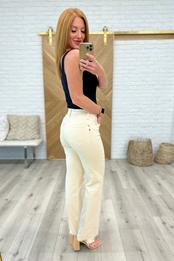 Alice High Rise Over Dyed 90's Straight Jeans in Light Khaki-Womens-Timber Brooke Boutique, Online Women's Fashion Boutique in Amarillo, Texas