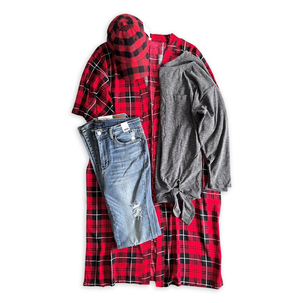 The Perfect Buffalo Plaid Hat in Red-YFW-Timber Brooke Boutique, Online Women's Fashion Boutique in Amarillo, Texas