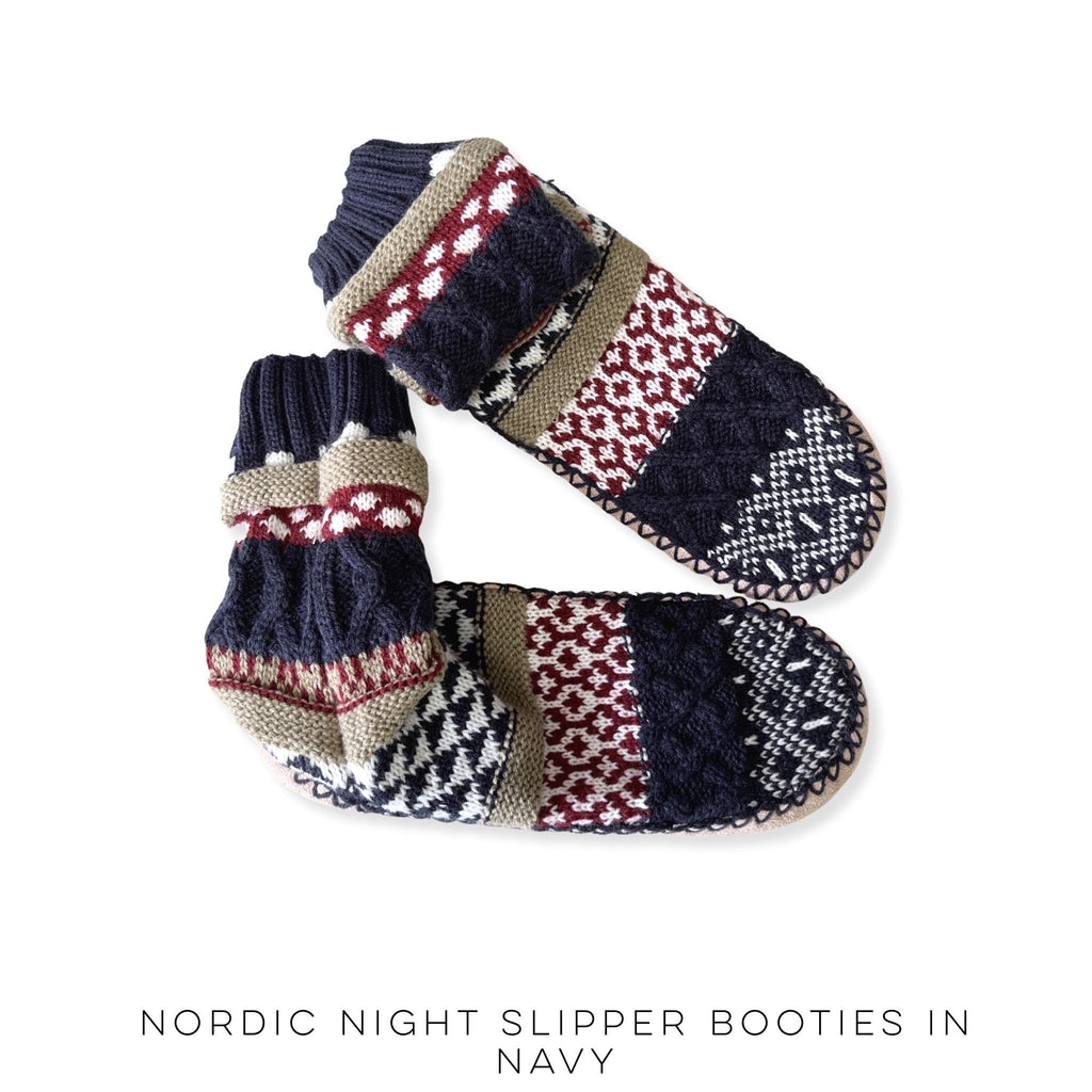 Nordic Night Slipper Booties in Navy-Urbanista-Timber Brooke Boutique, Online Women's Fashion Boutique in Amarillo, Texas