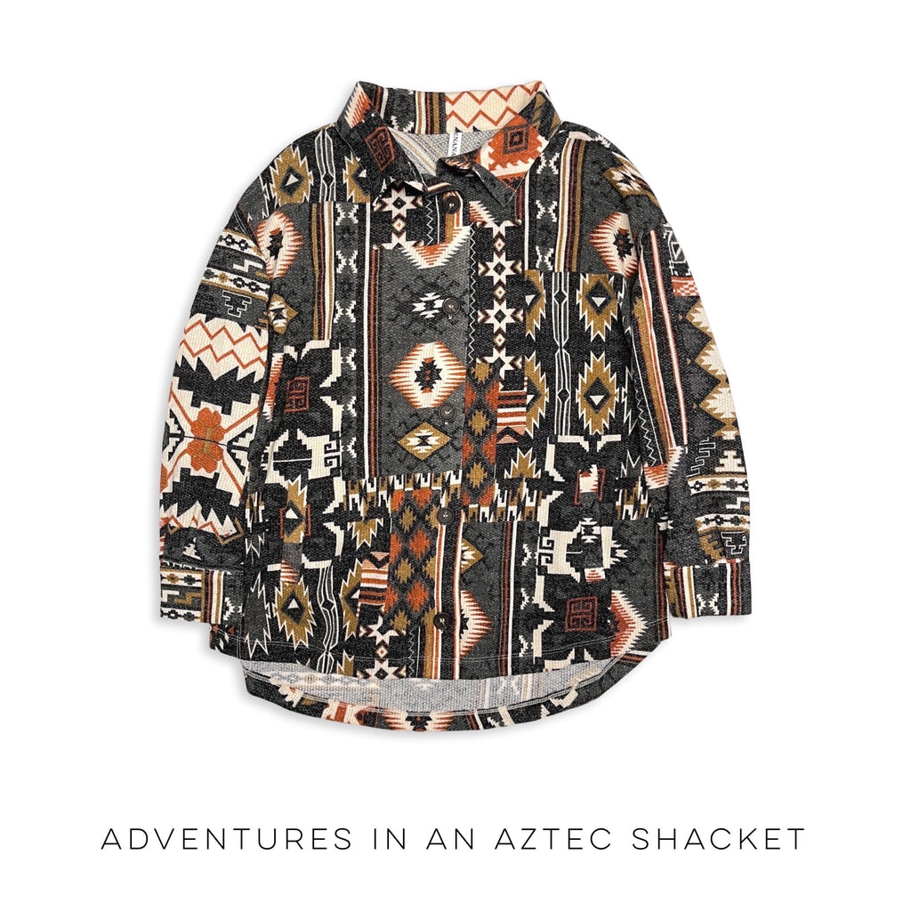 Adventures in an Aztec Shacket-Zenana-Timber Brooke Boutique, Online Women's Fashion Boutique in Amarillo, Texas