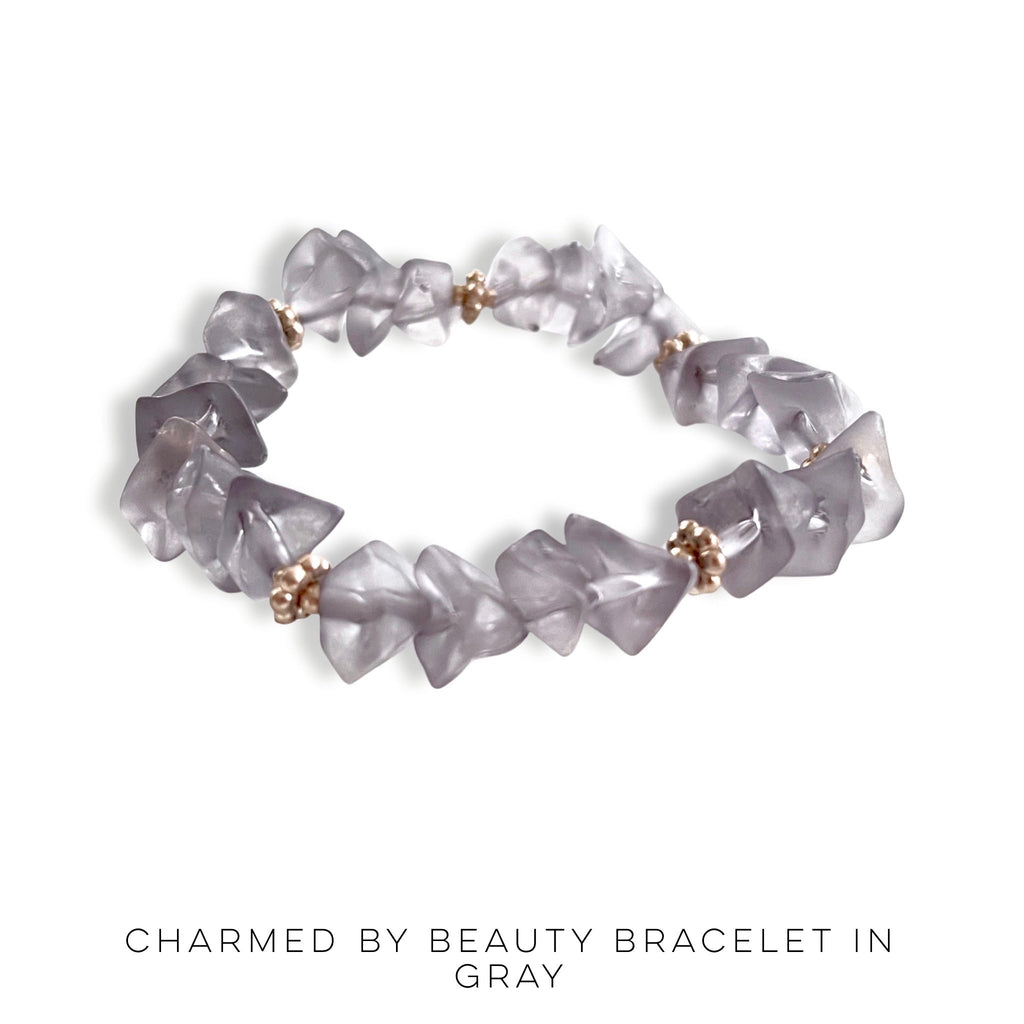 Charmed by Beauty Bracelet in Gray-Urbanista-Timber Brooke Boutique, Online Women's Fashion Boutique in Amarillo, Texas