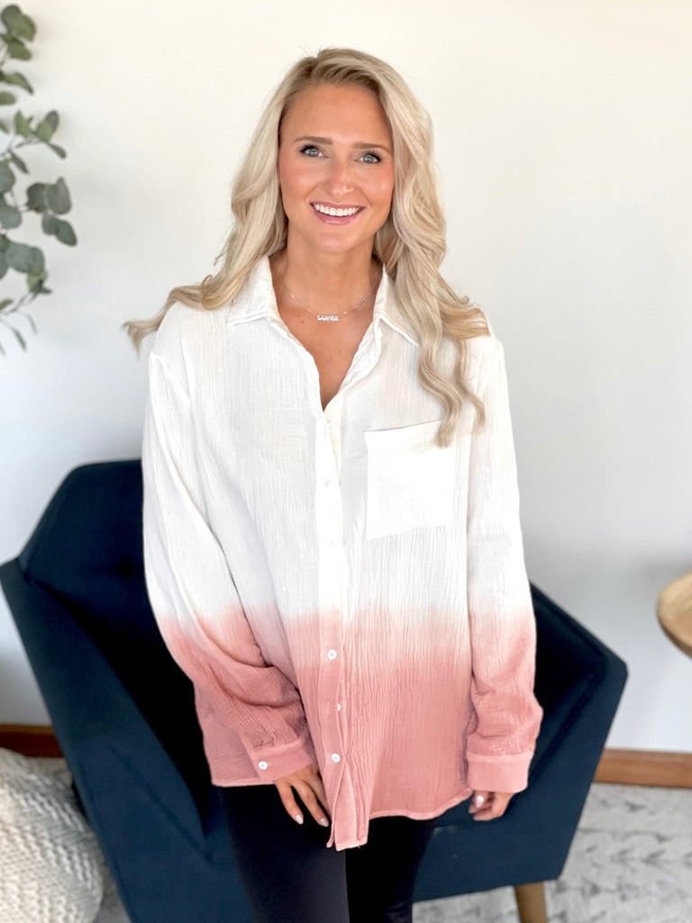 Break Away Button-Up Top-White Birch-Timber Brooke Boutique, Online Women's Fashion Boutique in Amarillo, Texas