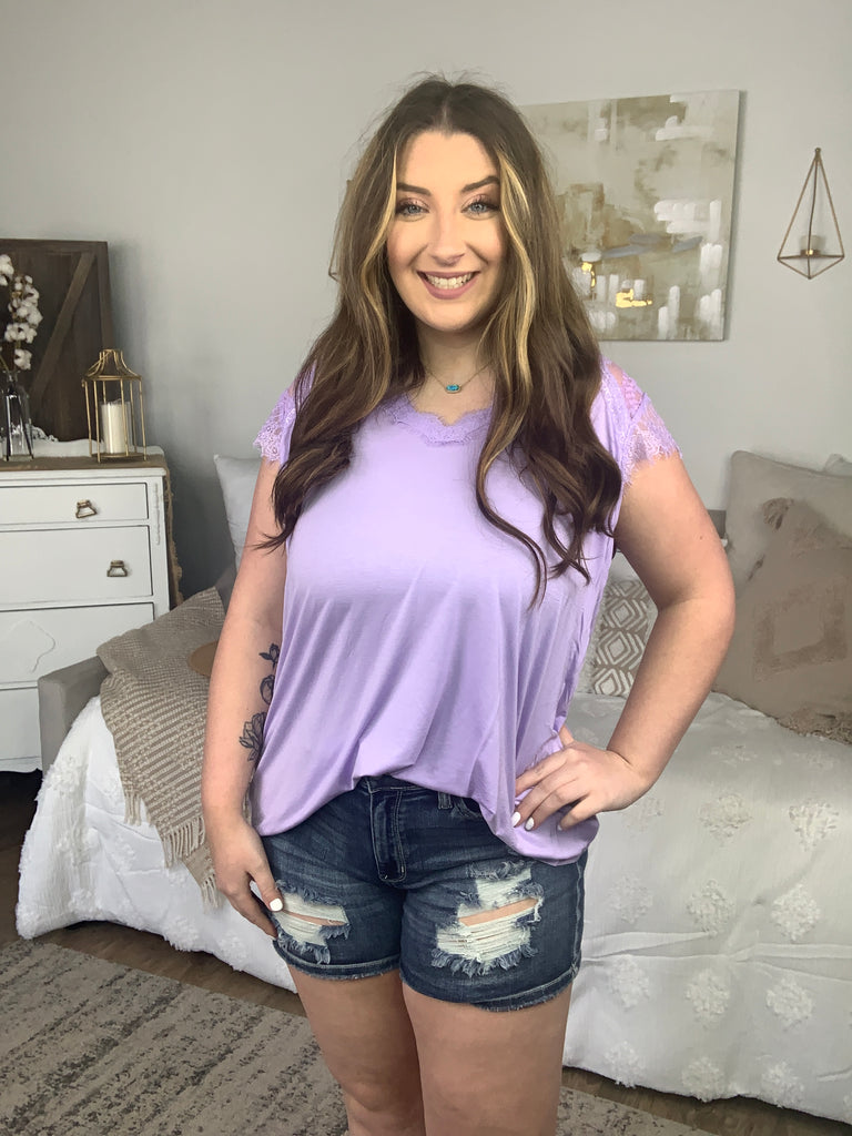 DOORBUSTER! Lace Short Sleeve Top-Short Sleeve Top-Timber Brooke Boutique, Online Women's Fashion Boutique in Amarillo, Texas