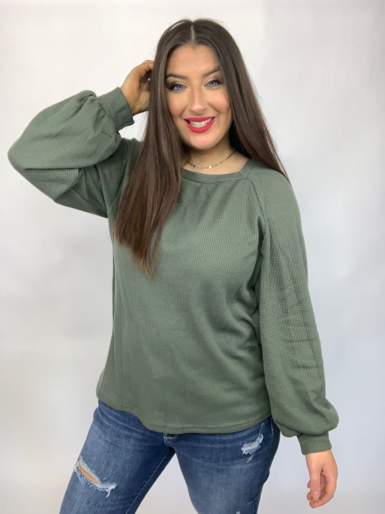 Like Dreamers Do Waffle Knit Top-Long Sleeve Tops-Timber Brooke Boutique, Online Women's Fashion Boutique in Amarillo, Texas