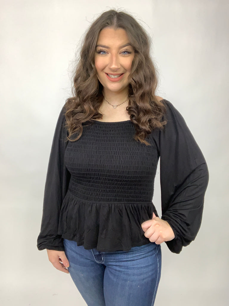 Bringing my Best Top in Black-Long Sleeve Tops-Timber Brooke Boutique, Online Women's Fashion Boutique in Amarillo, Texas