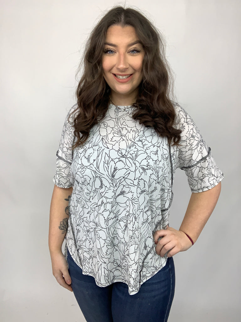 Endless Joy Floral Top-Short Sleeve Top-Timber Brooke Boutique, Online Women's Fashion Boutique in Amarillo, Texas
