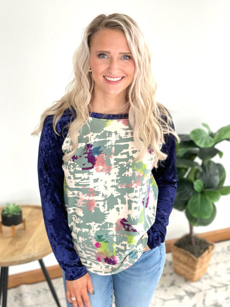Out of the Blue Top-Honey Me-Timber Brooke Boutique, Online Women's Fashion Boutique in Amarillo, Texas