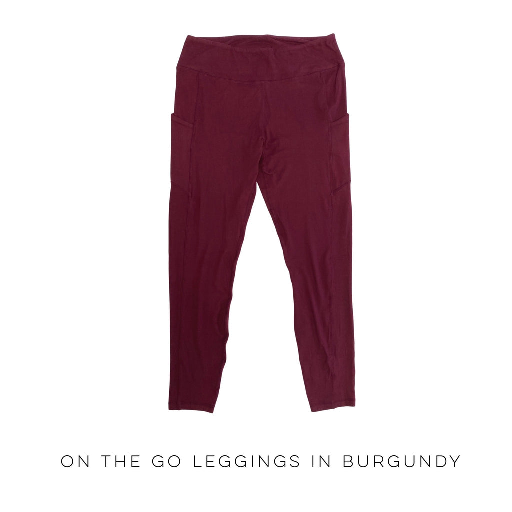 On The Go Leggings in Burgundy-Rae Mode-Timber Brooke Boutique, Online Women's Fashion Boutique in Amarillo, Texas