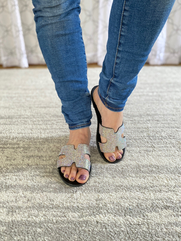 Malibu Slides in Silver-H2K-Timber Brooke Boutique, Online Women's Fashion Boutique in Amarillo, Texas