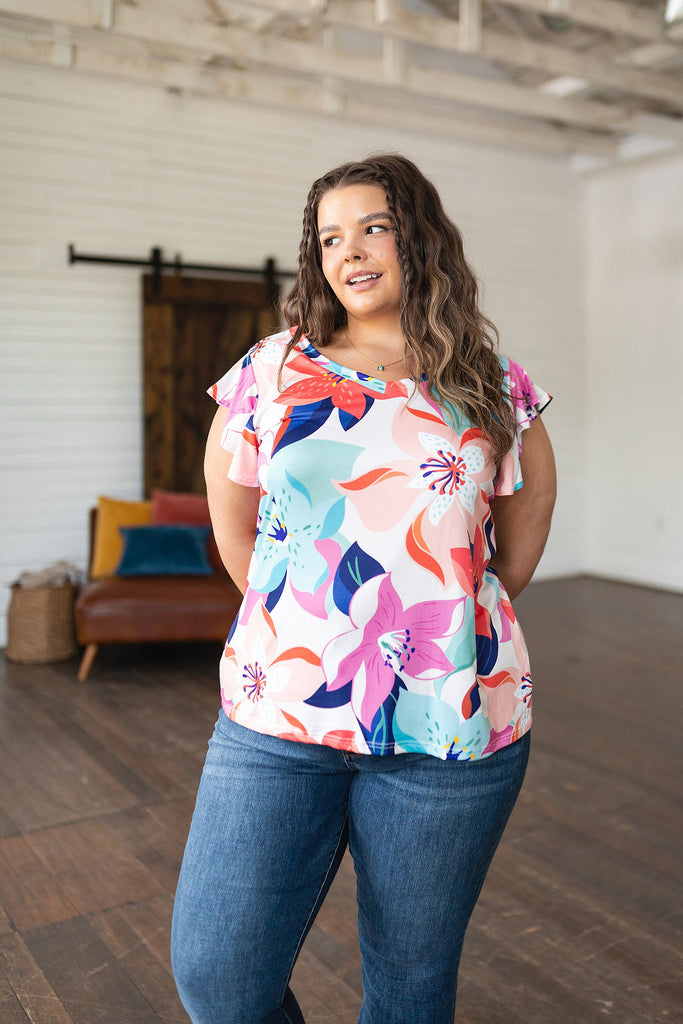 Impossible to Ignore Floral Blouse-Womens-Timber Brooke Boutique, Online Women's Fashion Boutique in Amarillo, Texas