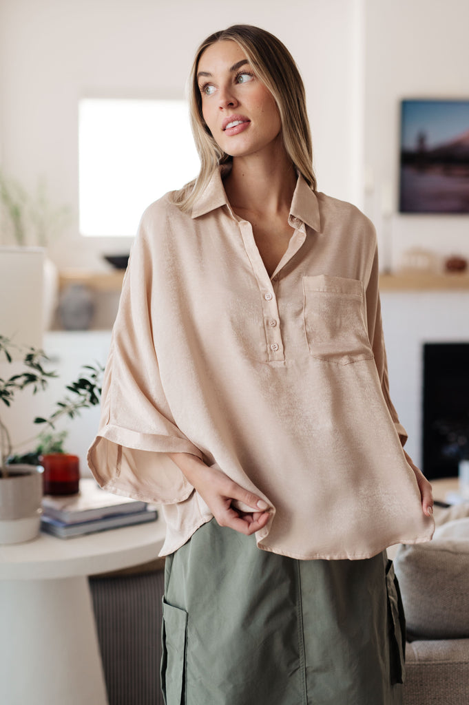 In Your Thoughts Oversized Dolman Sleeve Top in Champagne-Womens-Timber Brooke Boutique, Online Women's Fashion Boutique in Amarillo, Texas