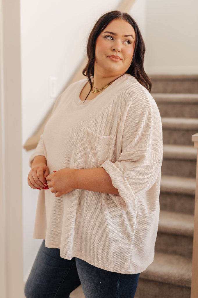 Ivory Thoughts Chenille Blouse-Womens-Timber Brooke Boutique, Online Women's Fashion Boutique in Amarillo, Texas