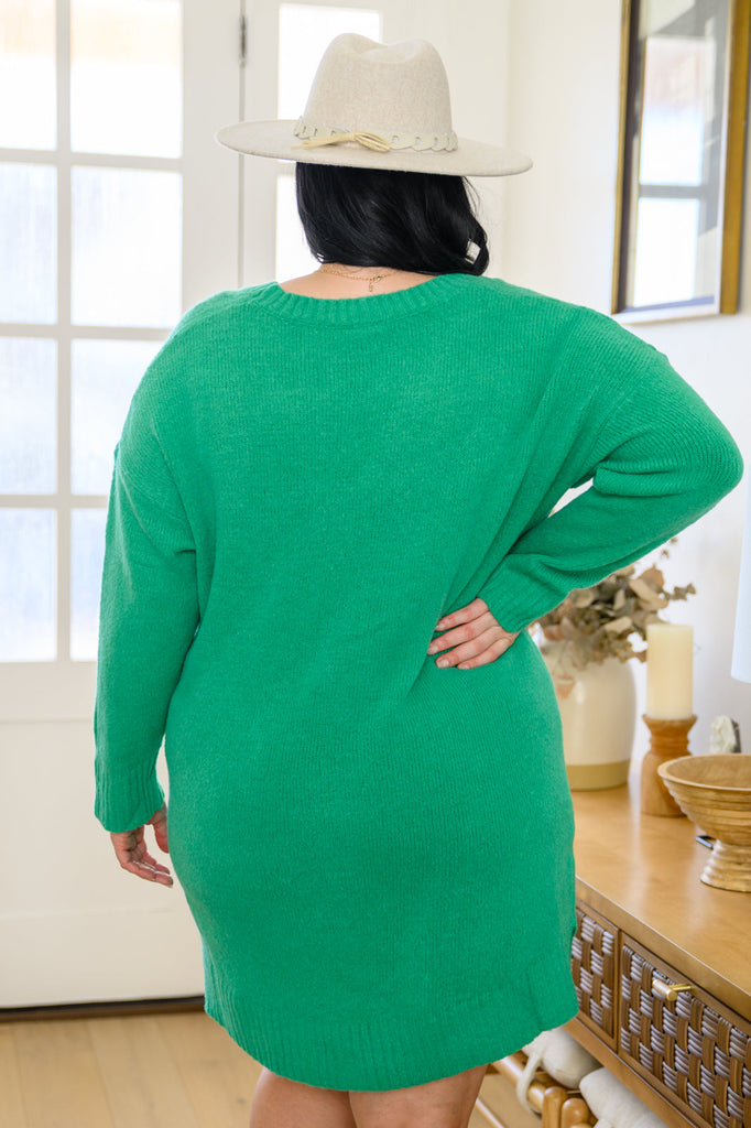 Joyful Season Sweater Tunic In Green-Womens-Timber Brooke Boutique, Online Women's Fashion Boutique in Amarillo, Texas