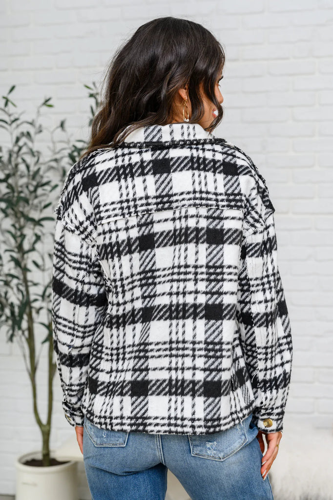 Kate Plaid Jacket in Black & White-Womens-Timber Brooke Boutique, Online Women's Fashion Boutique in Amarillo, Texas