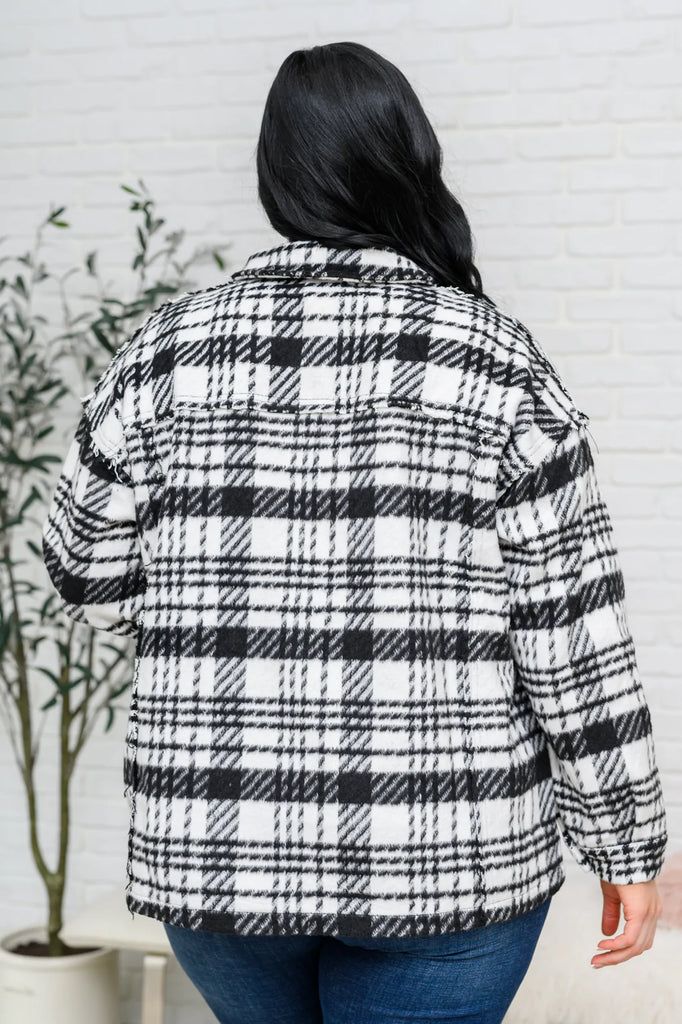 Kate Plaid Jacket in Black & White-Womens-Timber Brooke Boutique, Online Women's Fashion Boutique in Amarillo, Texas