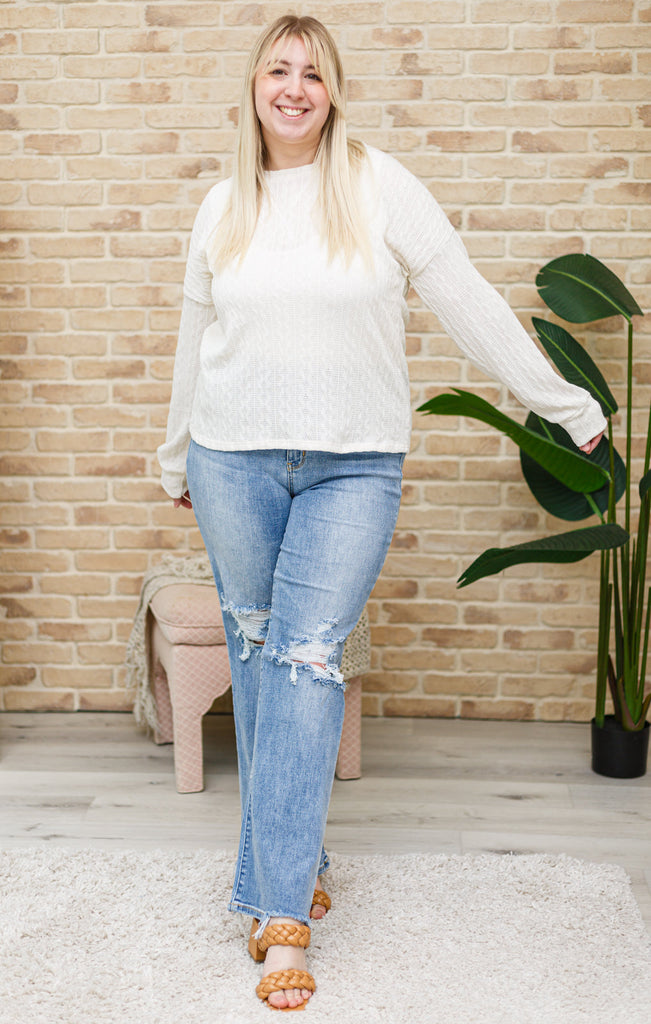 Keep Me Here Knit Sweater in Cream-Womens-Timber Brooke Boutique, Online Women's Fashion Boutique in Amarillo, Texas