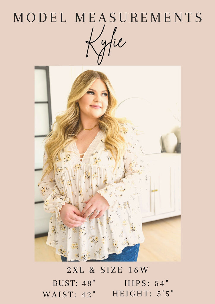 Floral First Ruffle Sleeve Top-Womens-Timber Brooke Boutique, Online Women's Fashion Boutique in Amarillo, Texas